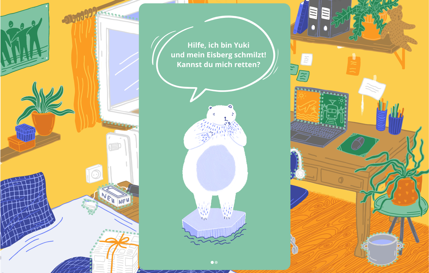 Screenshot aus dem Spiel "Rette Yuki"